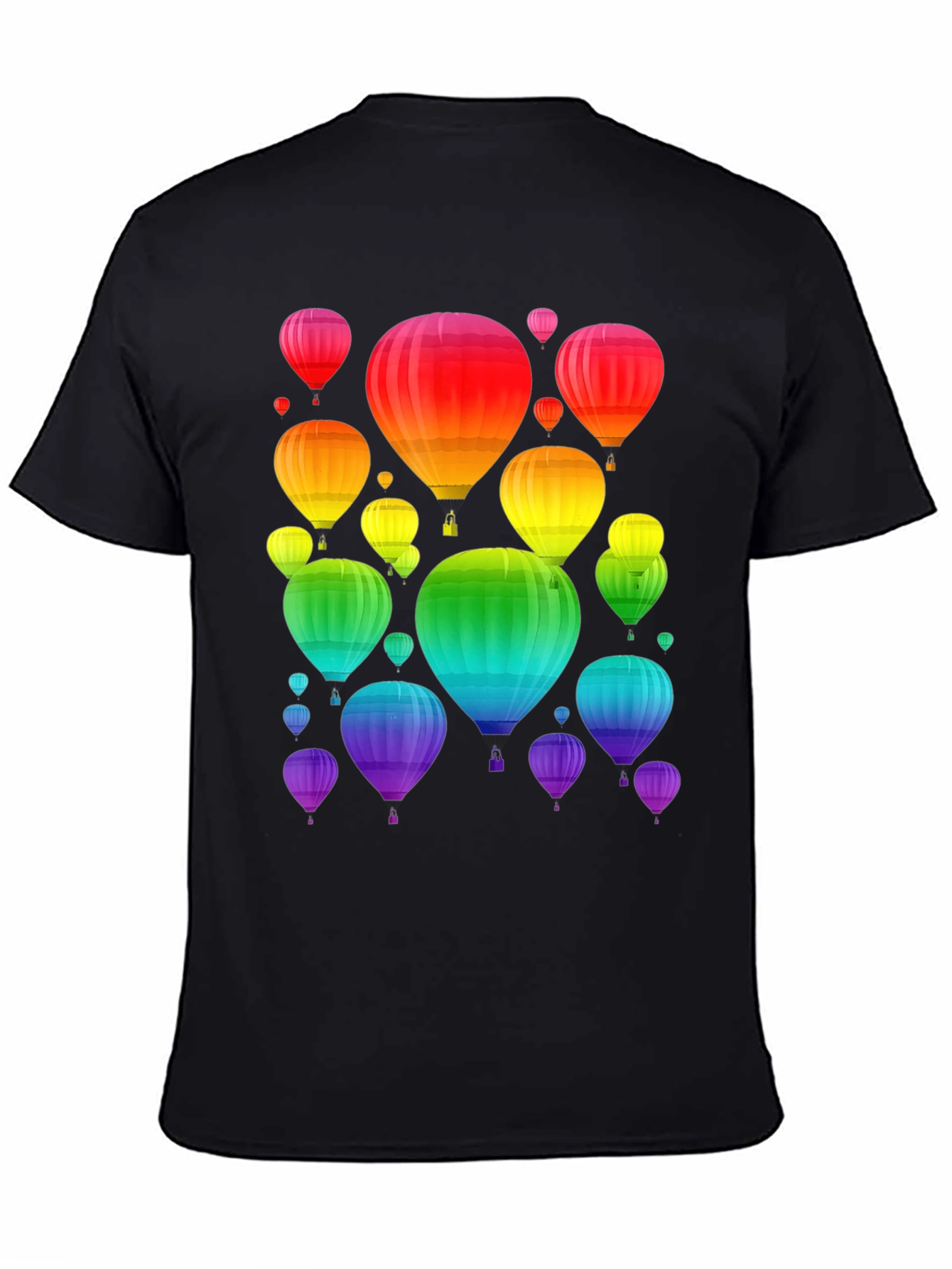 Rainbow Hot Air Balloon Graphic Tee