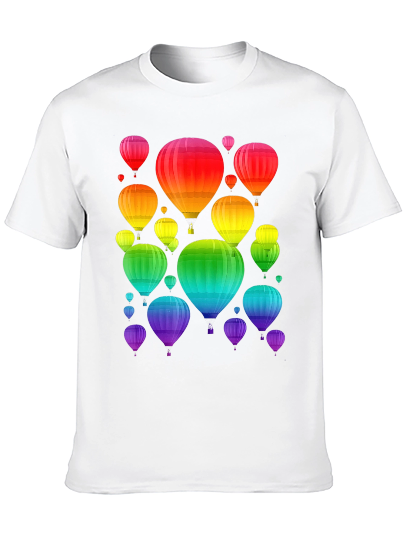 Rainbow Hot Air Balloon Graphic Tee