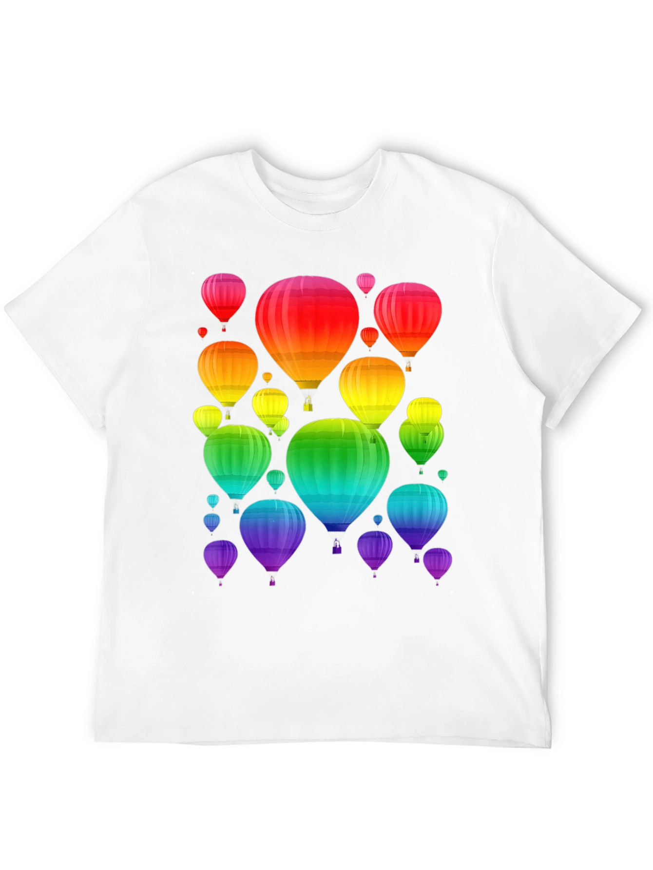 Rainbow Hot Air Balloon Graphic Tee