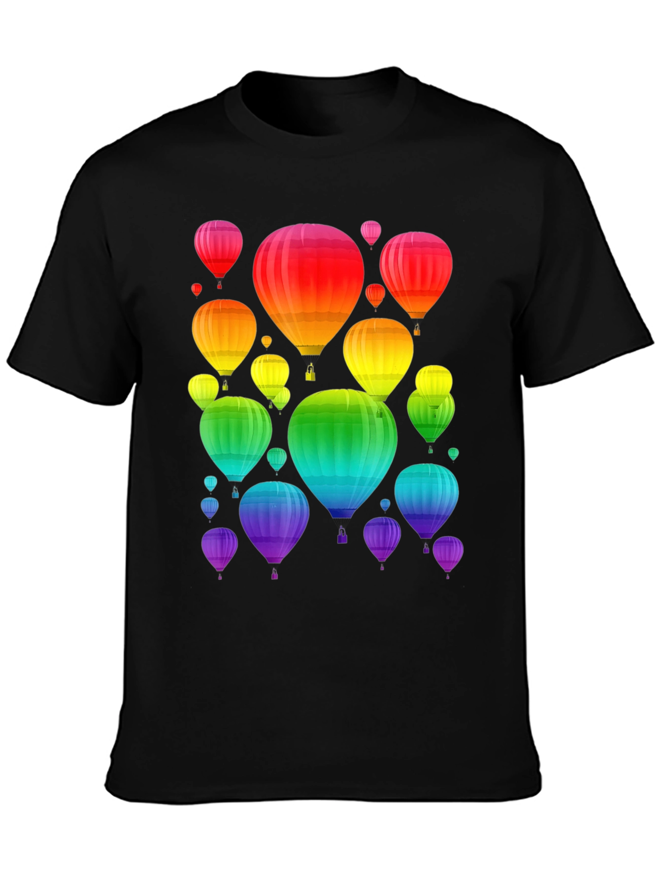 Rainbow Hot Air Balloon Graphic Tee