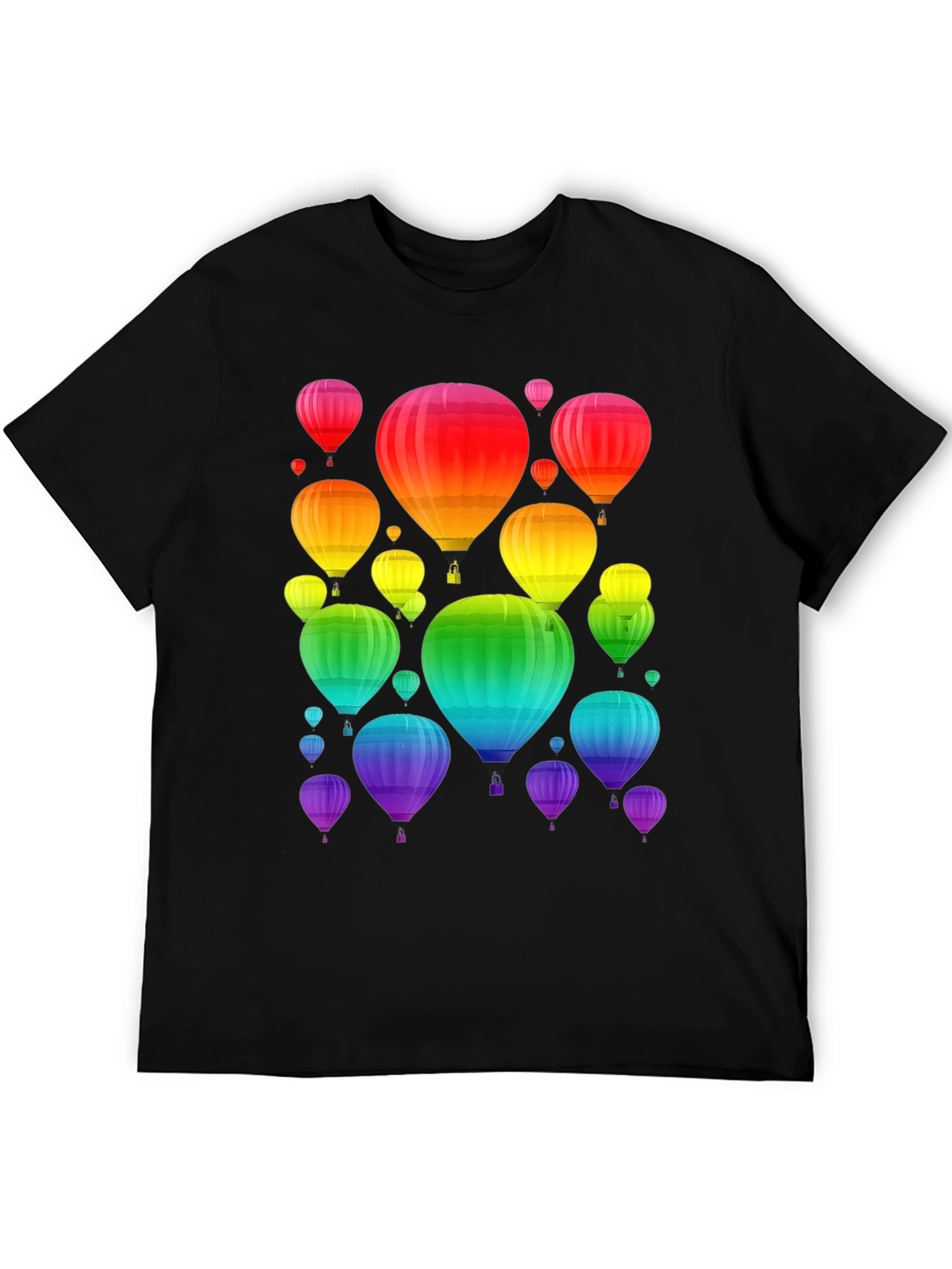 Rainbow Hot Air Balloon Graphic Tee
