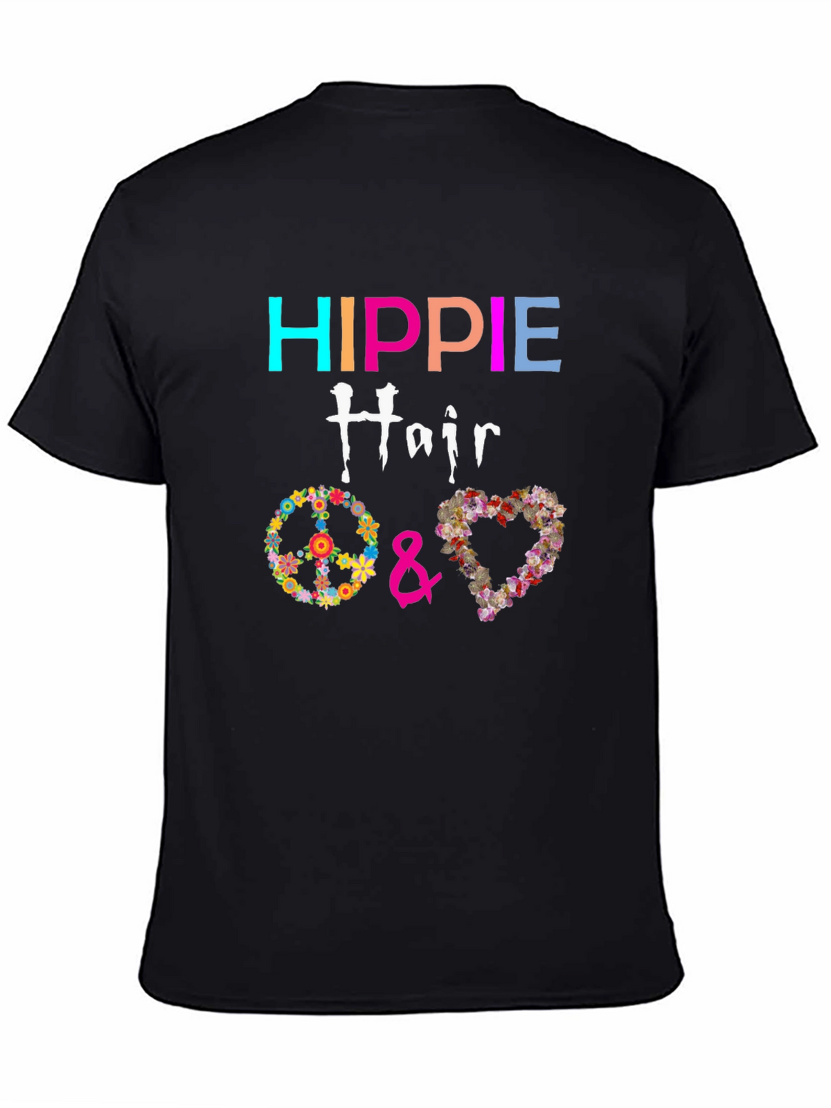 Hippie Hair Flower Peace Love T-Shirt