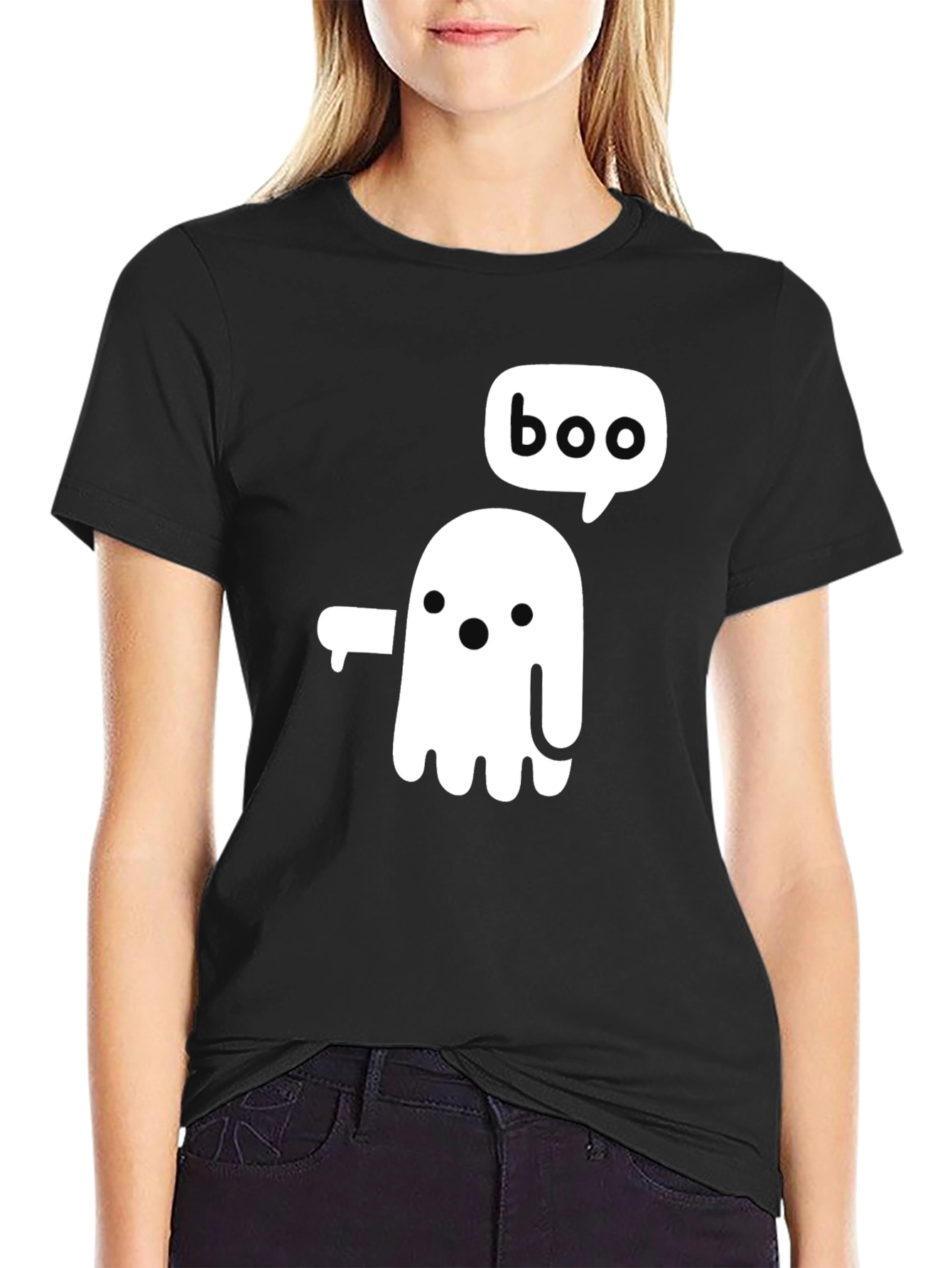 Boo Ghost Graphic Tee - Halloween Fun