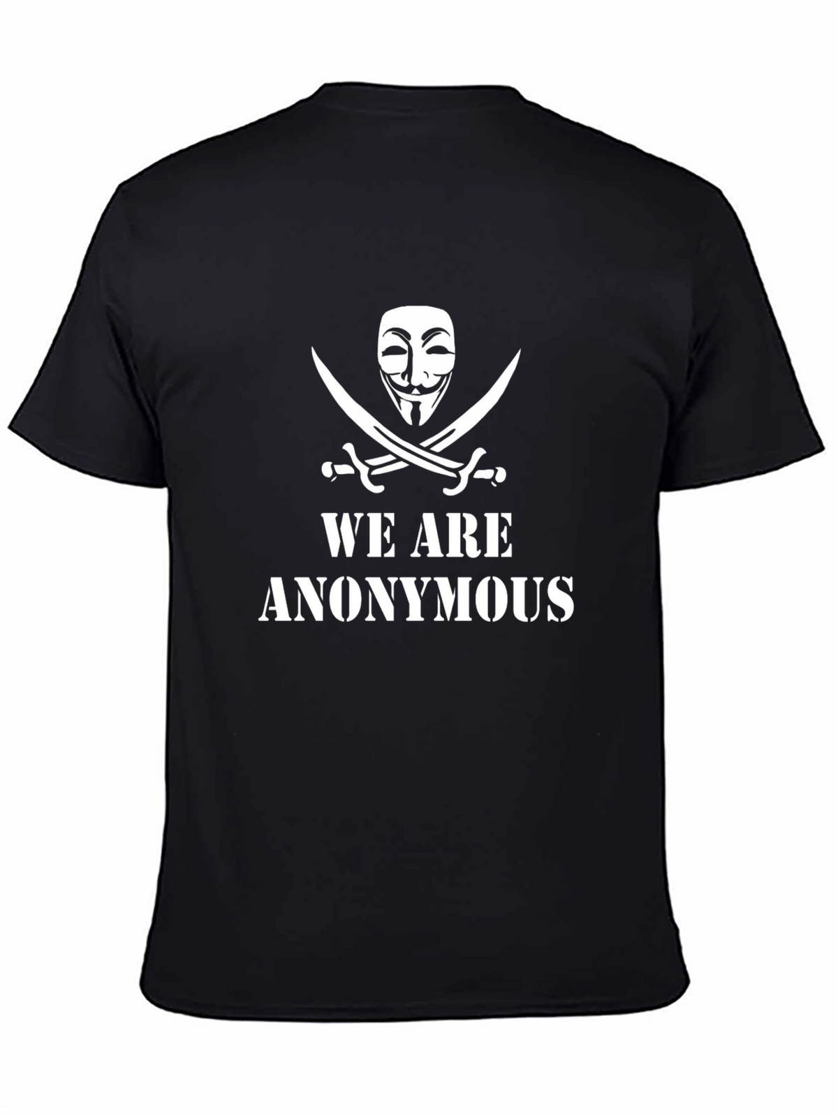 Anonymous Graphic Print Crew Neck Tee - Black