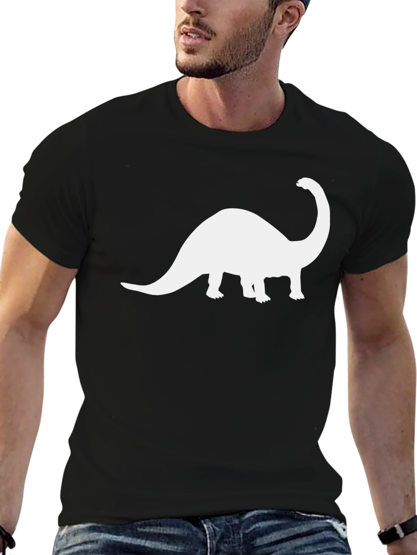 Dino Silhouette Tee - Black Short Sleeve T-Shirt
