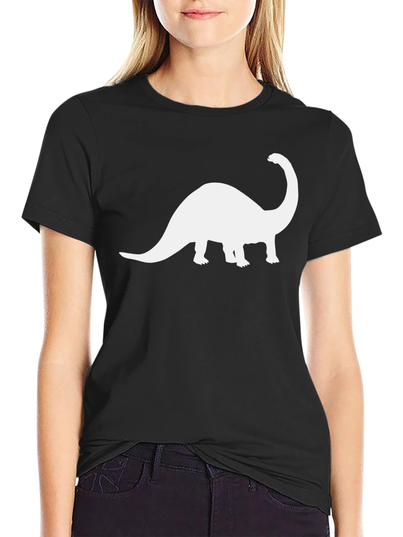 Dino Silhouette Tee - Black Short Sleeve T-Shirt