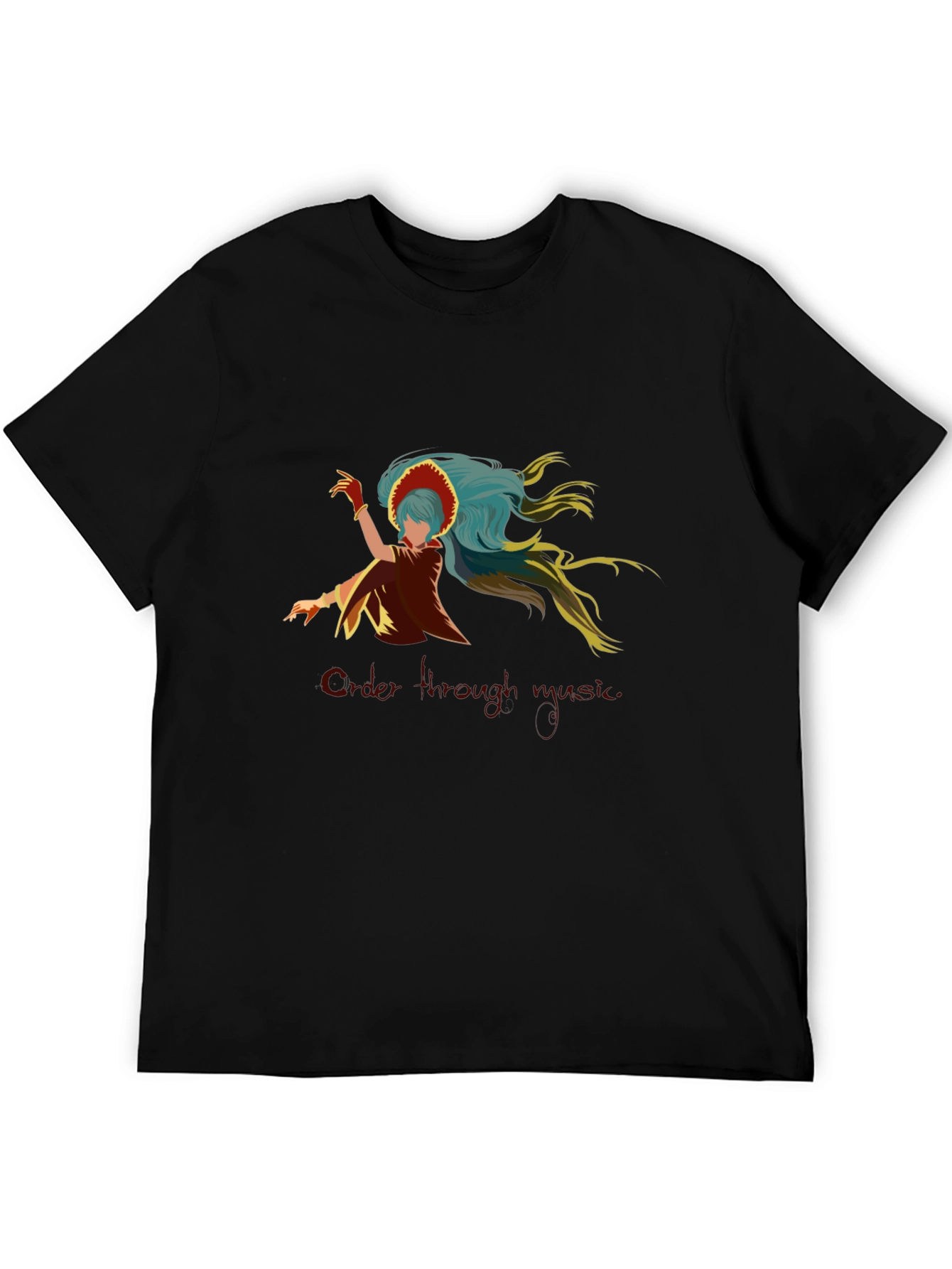 Unique Graphic Print Tee - Black