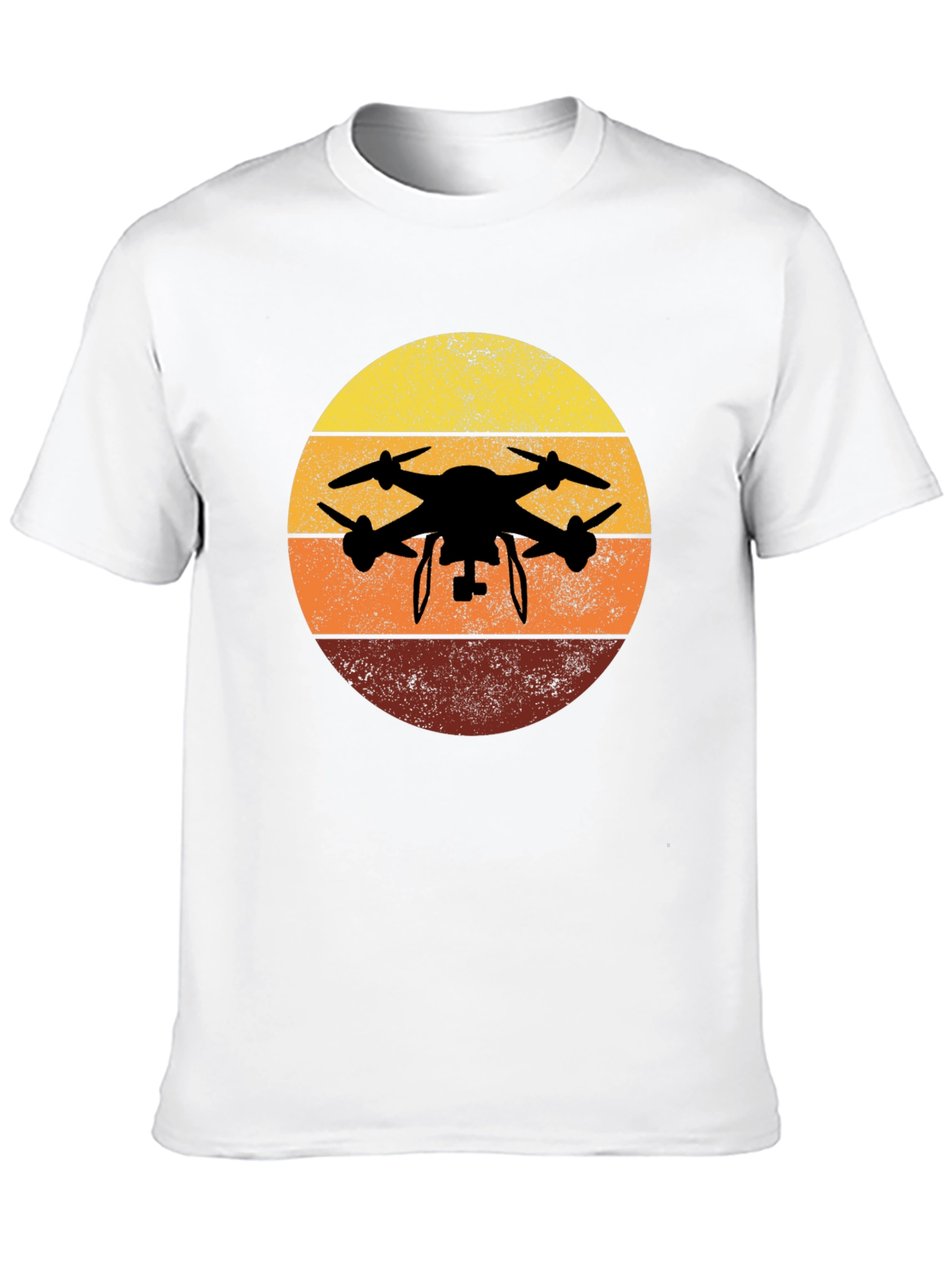 Drone Silhouette Sunset Graphic Tee