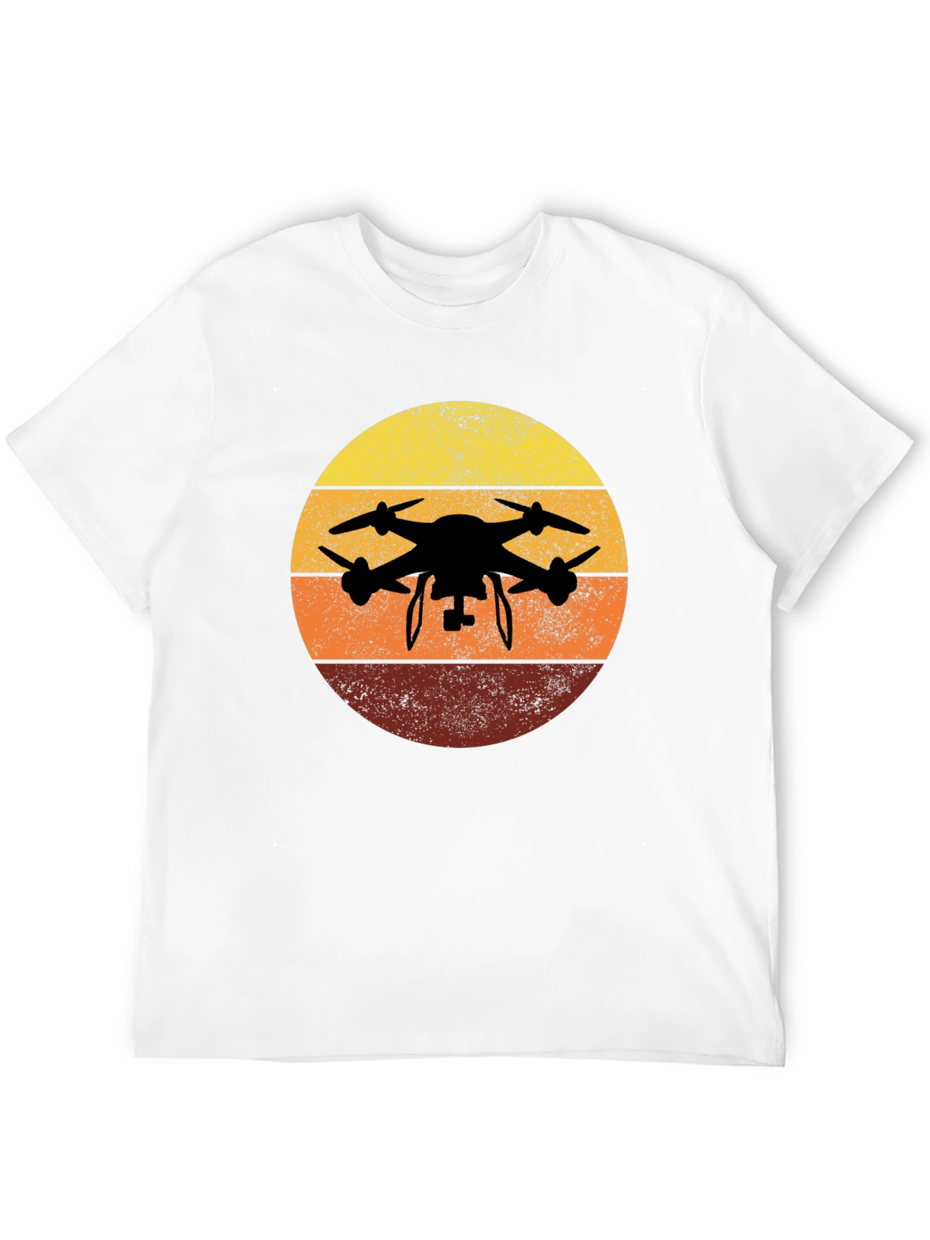 Drone Silhouette Sunset Graphic Tee