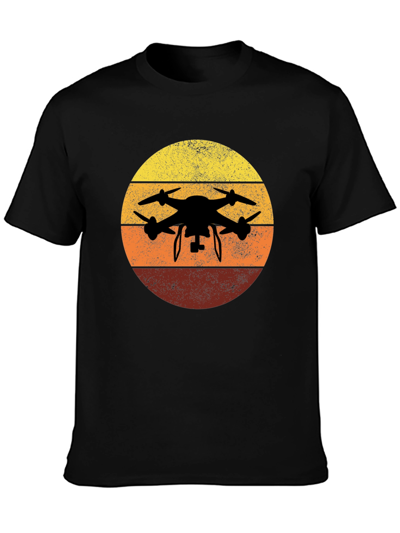 Drone Silhouette Sunset Graphic Tee