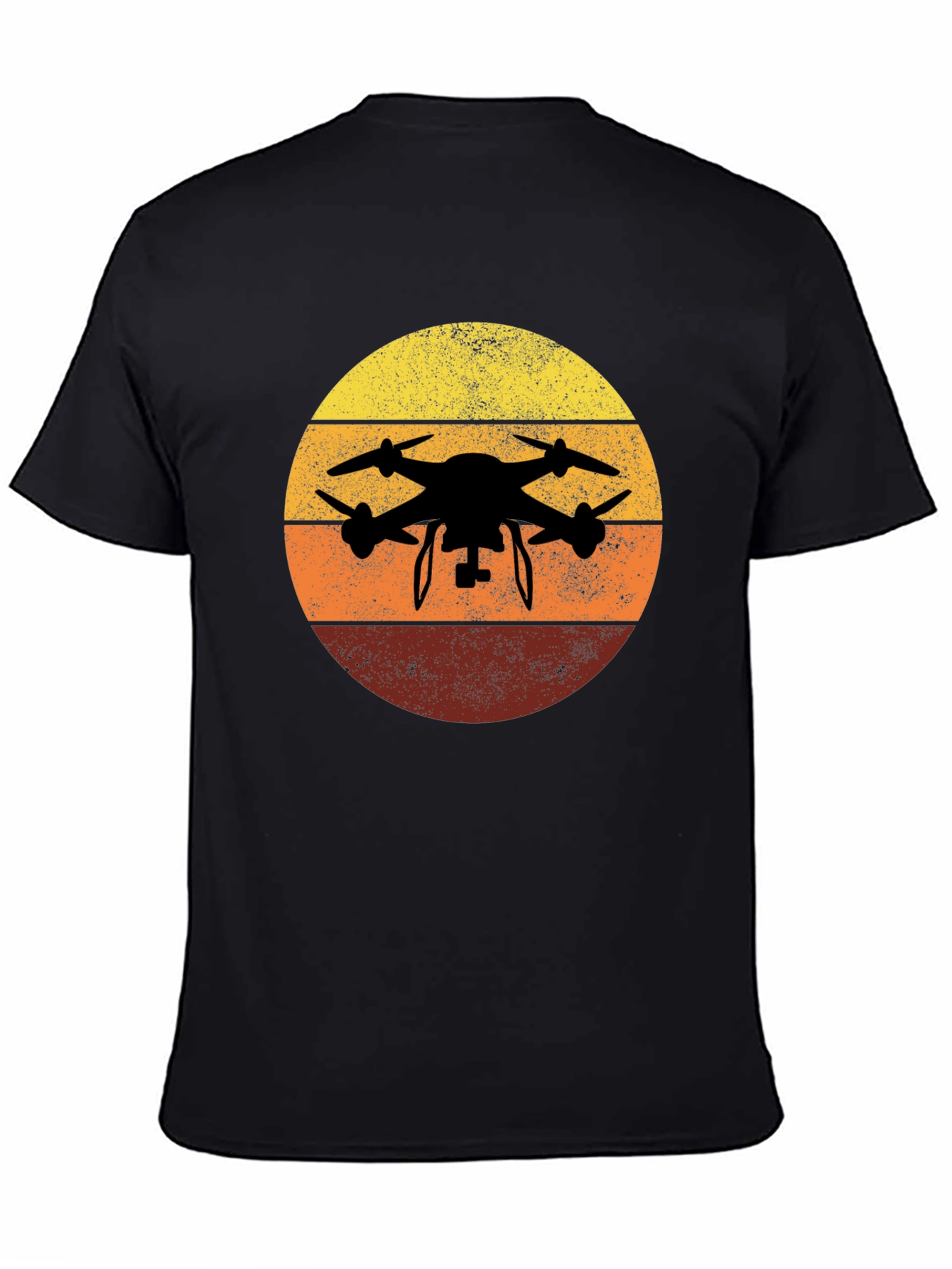 Drone Silhouette Sunset Graphic Tee