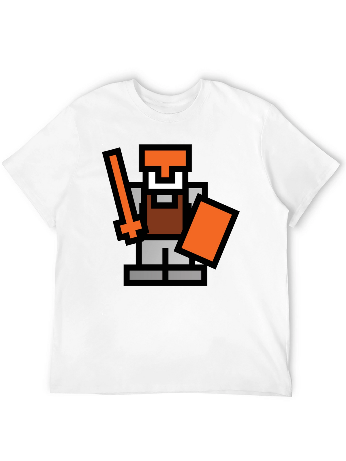 Retro Pixel Warrior Black T-Shirt