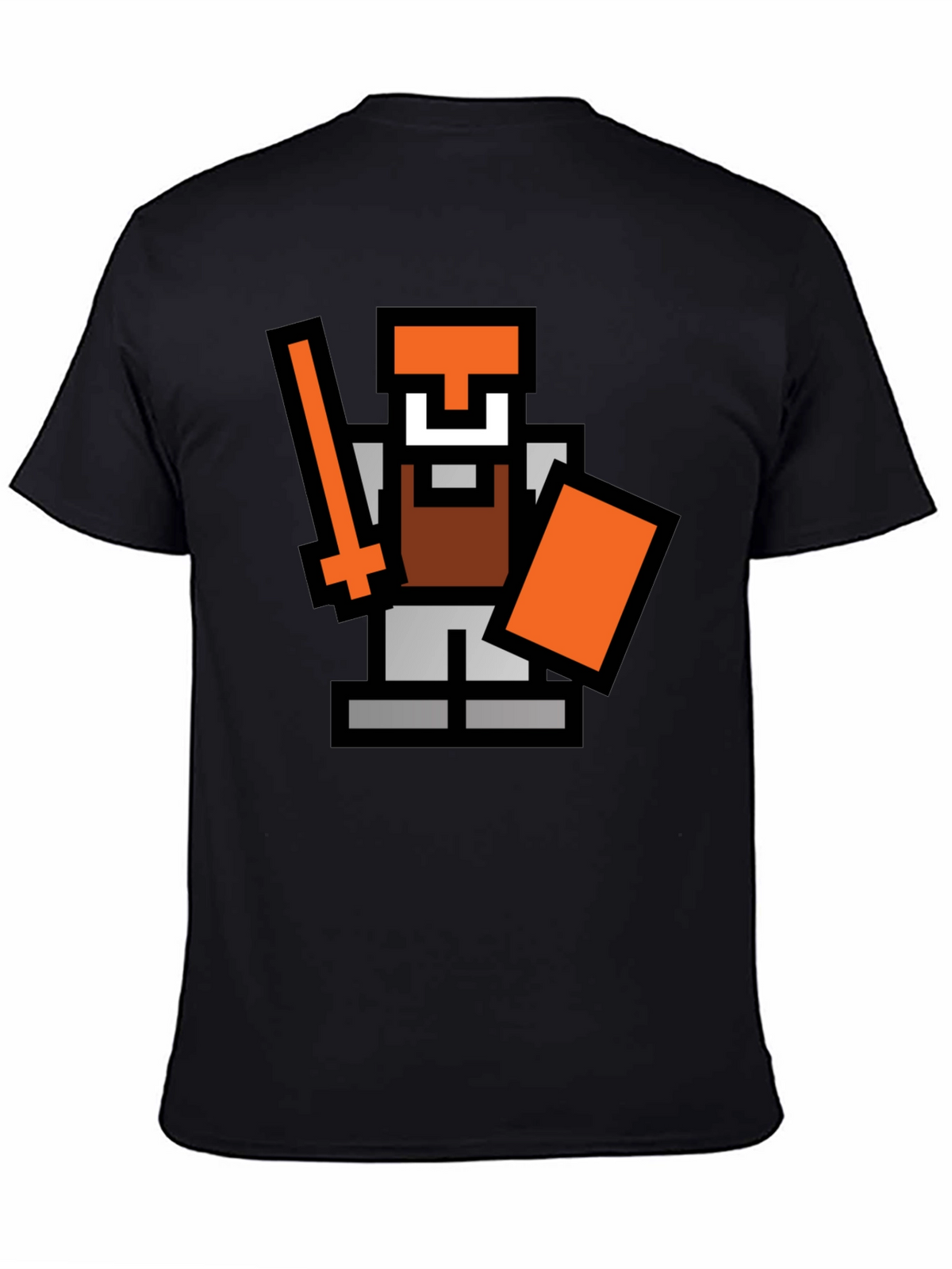 Retro Pixel Warrior Black T-Shirt