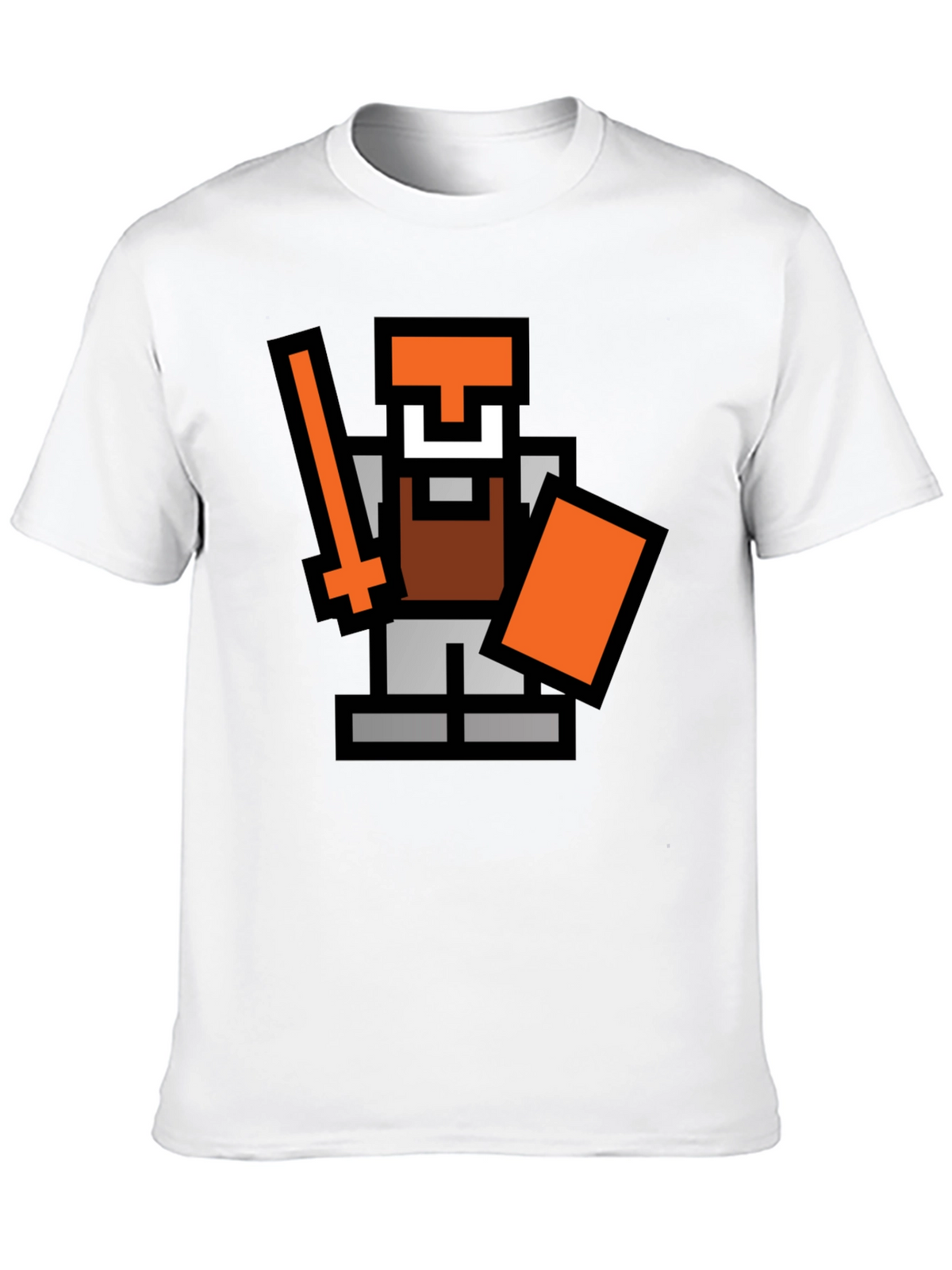 Retro Pixel Warrior Black T-Shirt