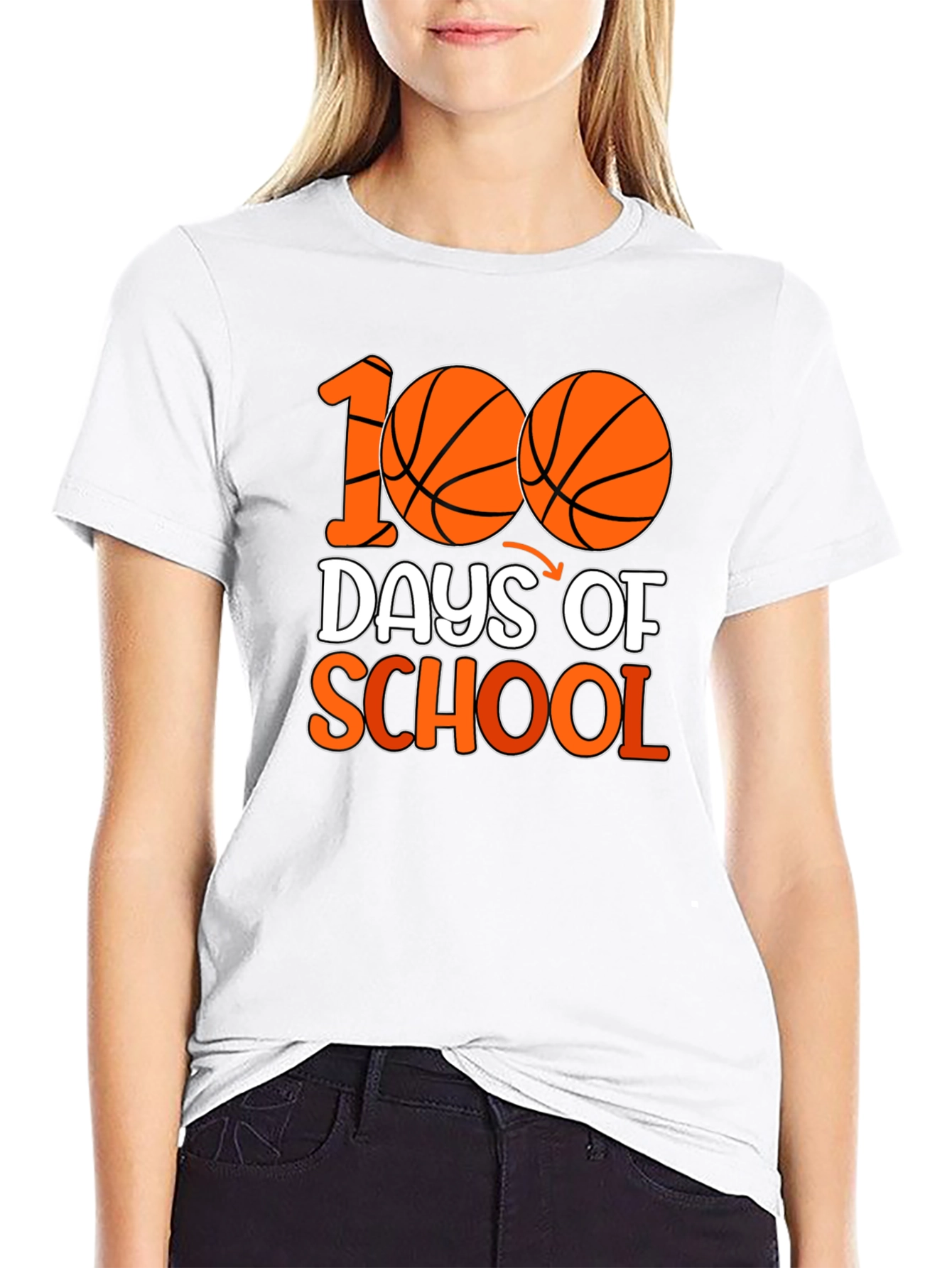 100 Days of School Basketball T-Shirt