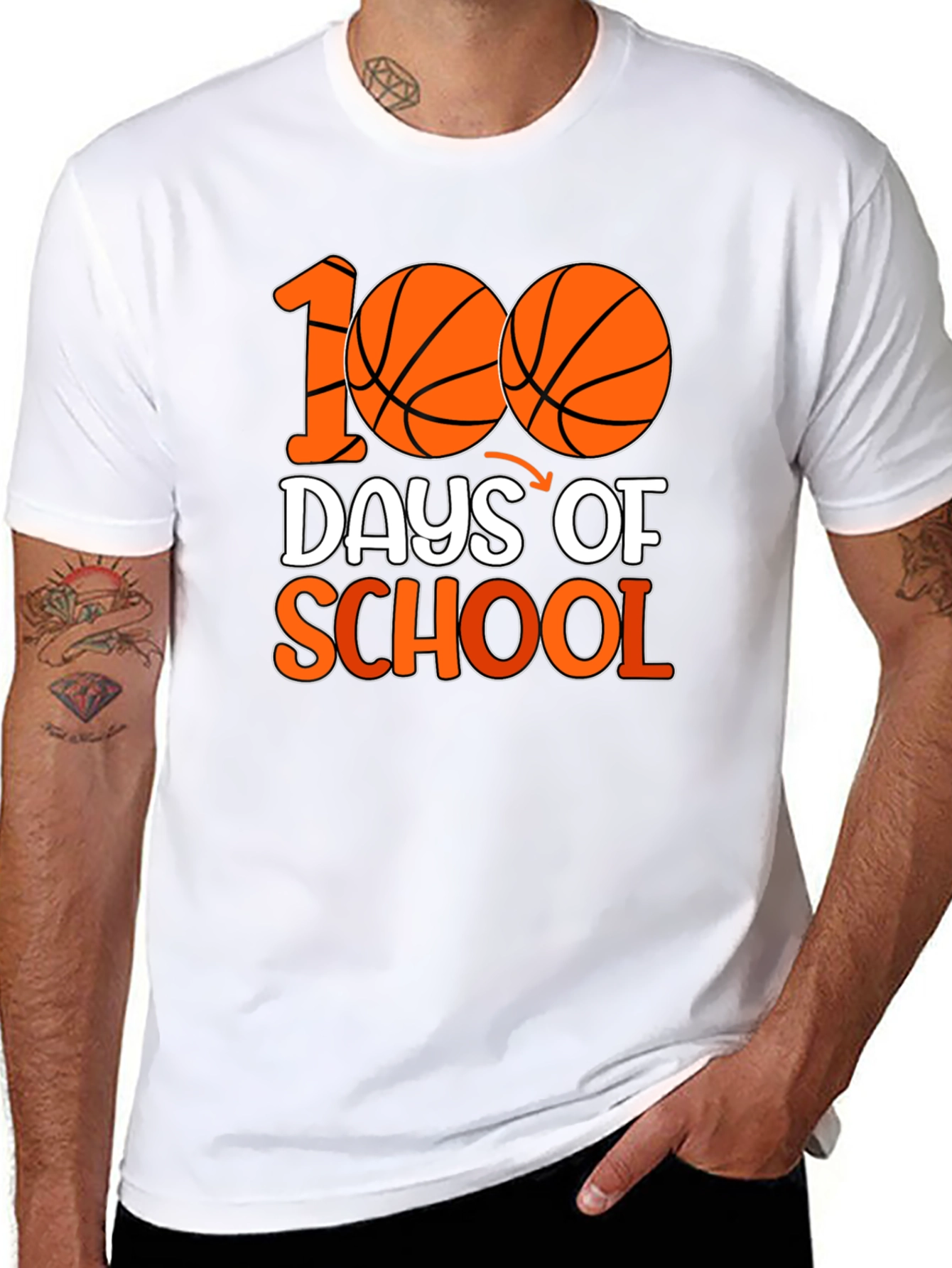 100 Days of School Basketball T-Shirt