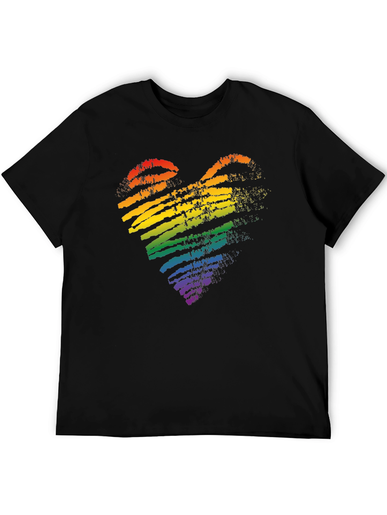 Pride Rainbow Heart Black T-Shirt