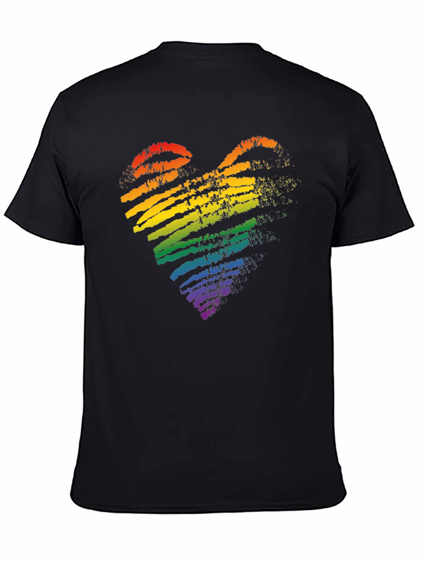Pride Rainbow Heart Black T-Shirt