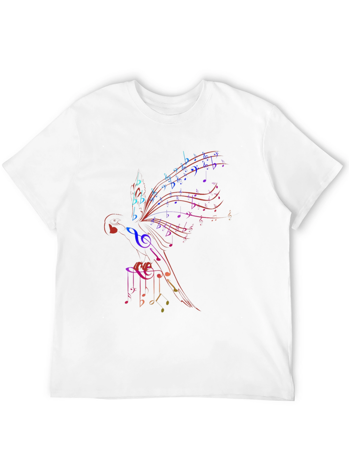 Musical Notes Parrot Graphic T-Shirt