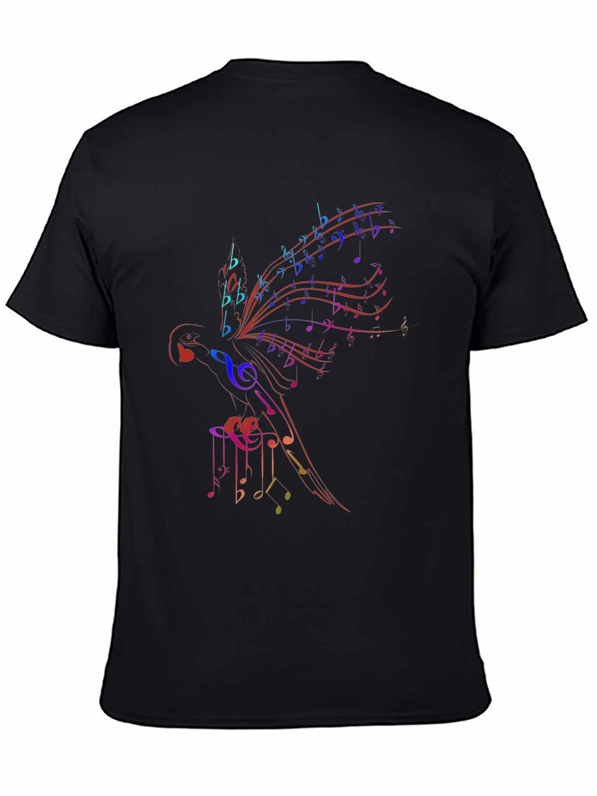 Musical Notes Parrot Graphic T-Shirt