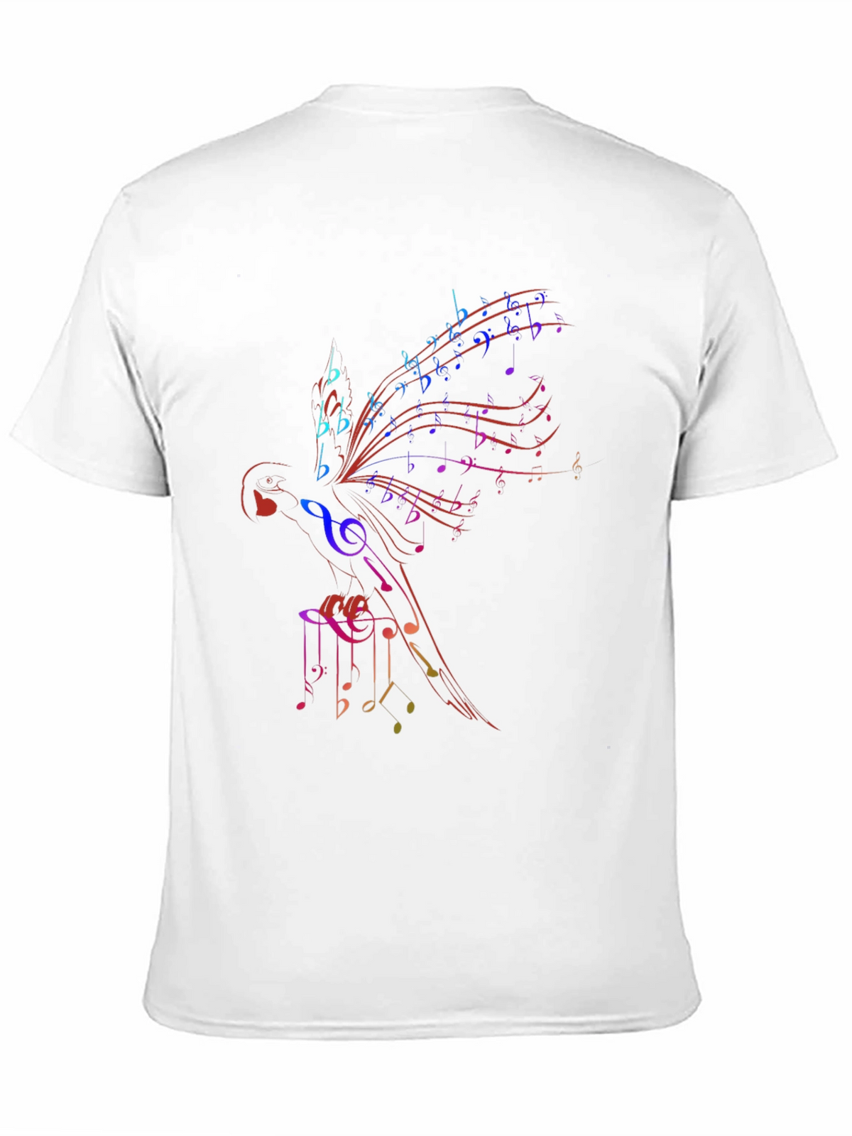 Musical Notes Parrot Graphic T-Shirt