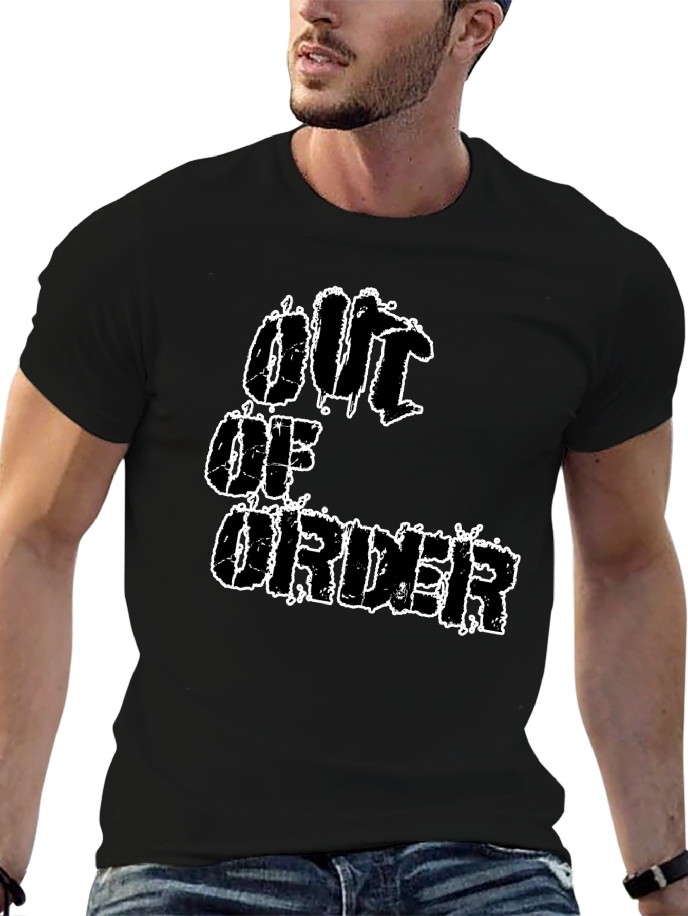 Out Of Order Graphic T-Shirt - Black