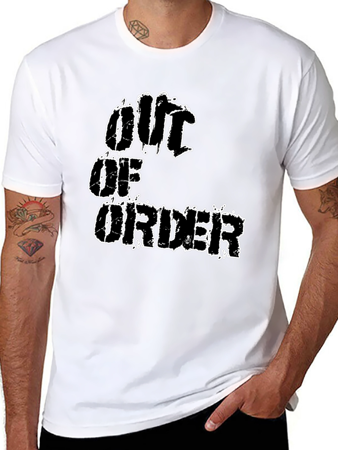 Out Of Order Graphic T-Shirt - Black