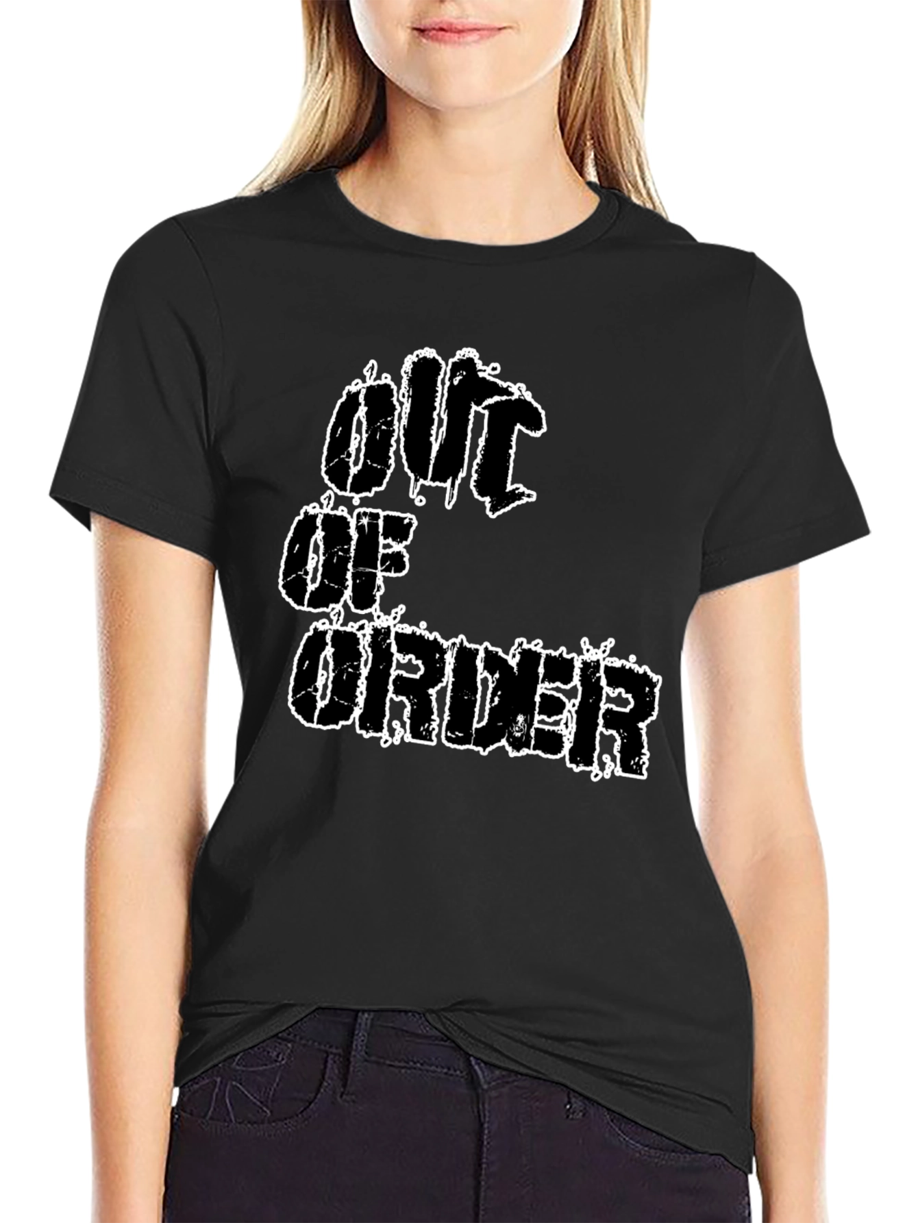 Out Of Order Graphic T-Shirt - Black