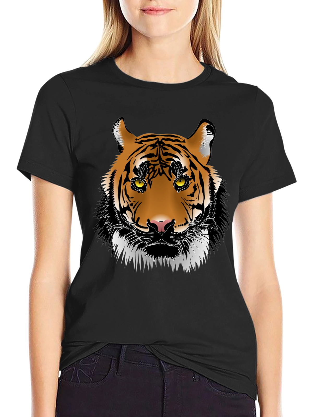 Bold Tiger Graphic Tee - Black