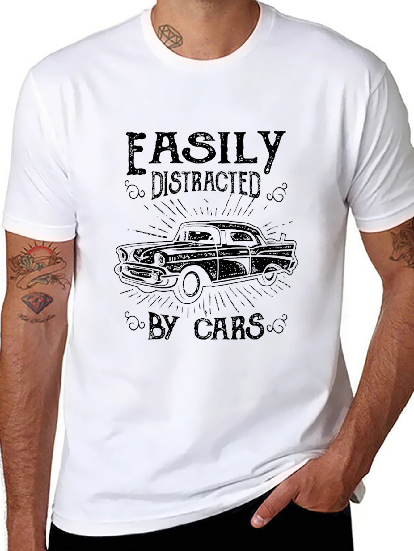 Easily Distracted By Cars Graphic T-Shirt