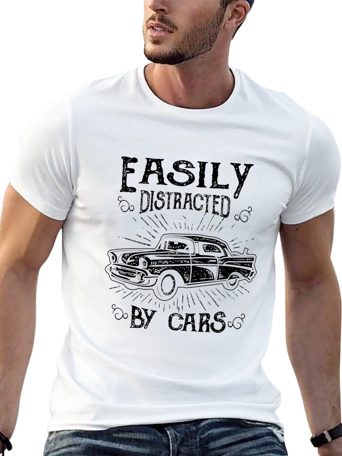 Easily Distracted By Cars Graphic T-Shirt