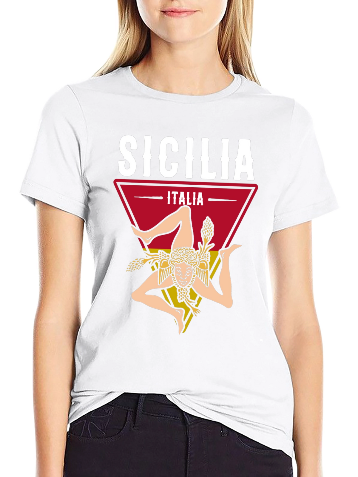 Sicilia Italia T-Shirt Trinacria Design