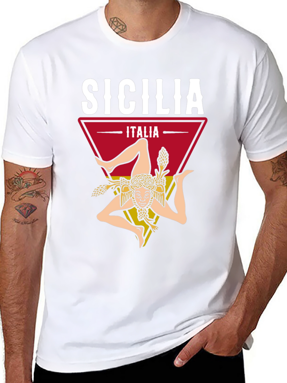 Sicilia Italia T-Shirt Trinacria Design