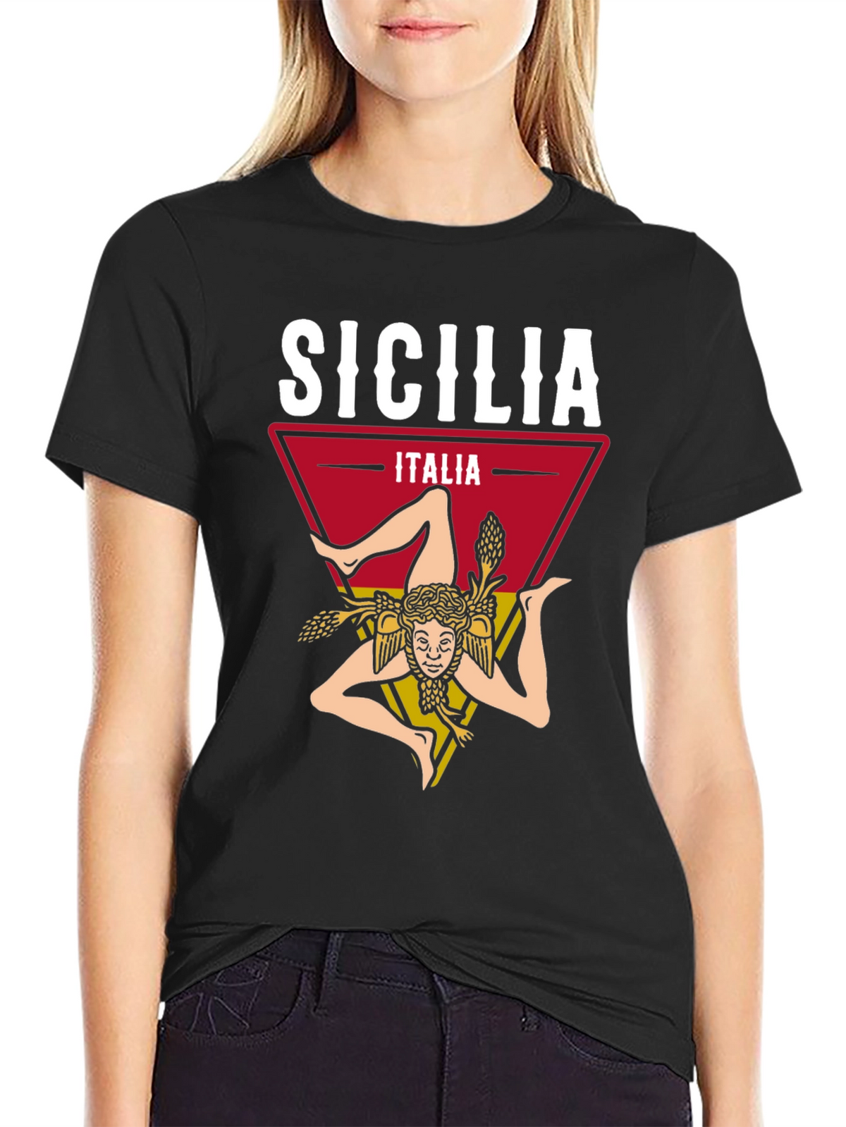 Sicilia Italia T-Shirt Trinacria Design