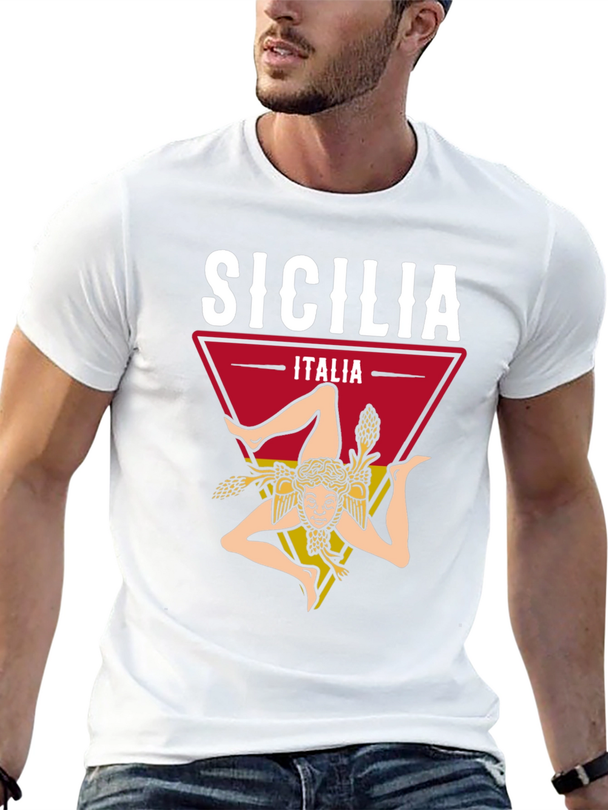 Sicilia Italia T-Shirt Trinacria Design