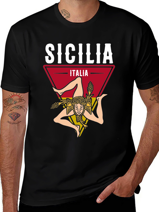 Sicilia Italia T-Shirt Trinacria Design