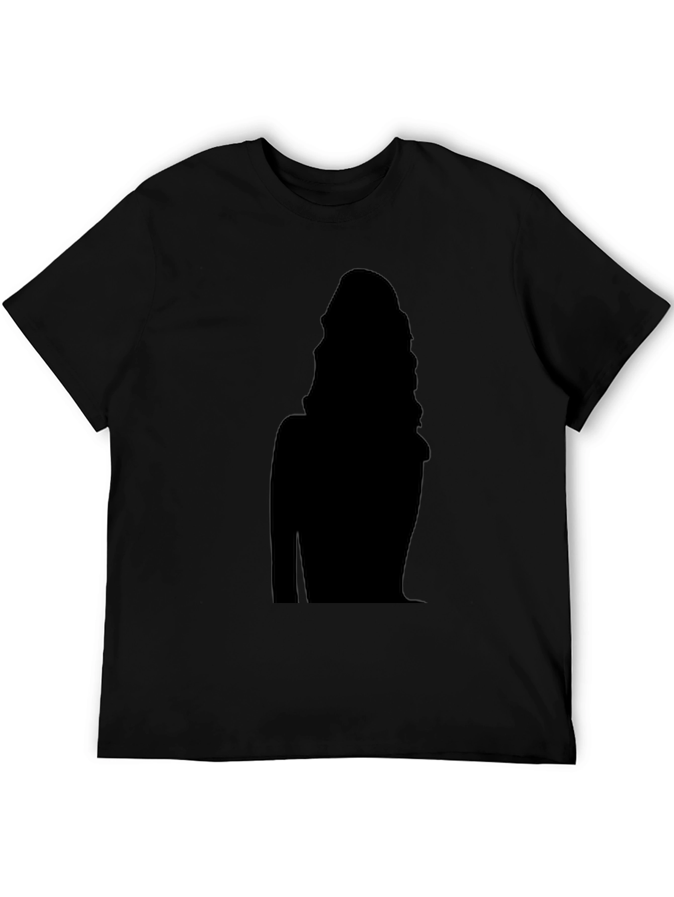 Black T-Shirt with Silhouette Design