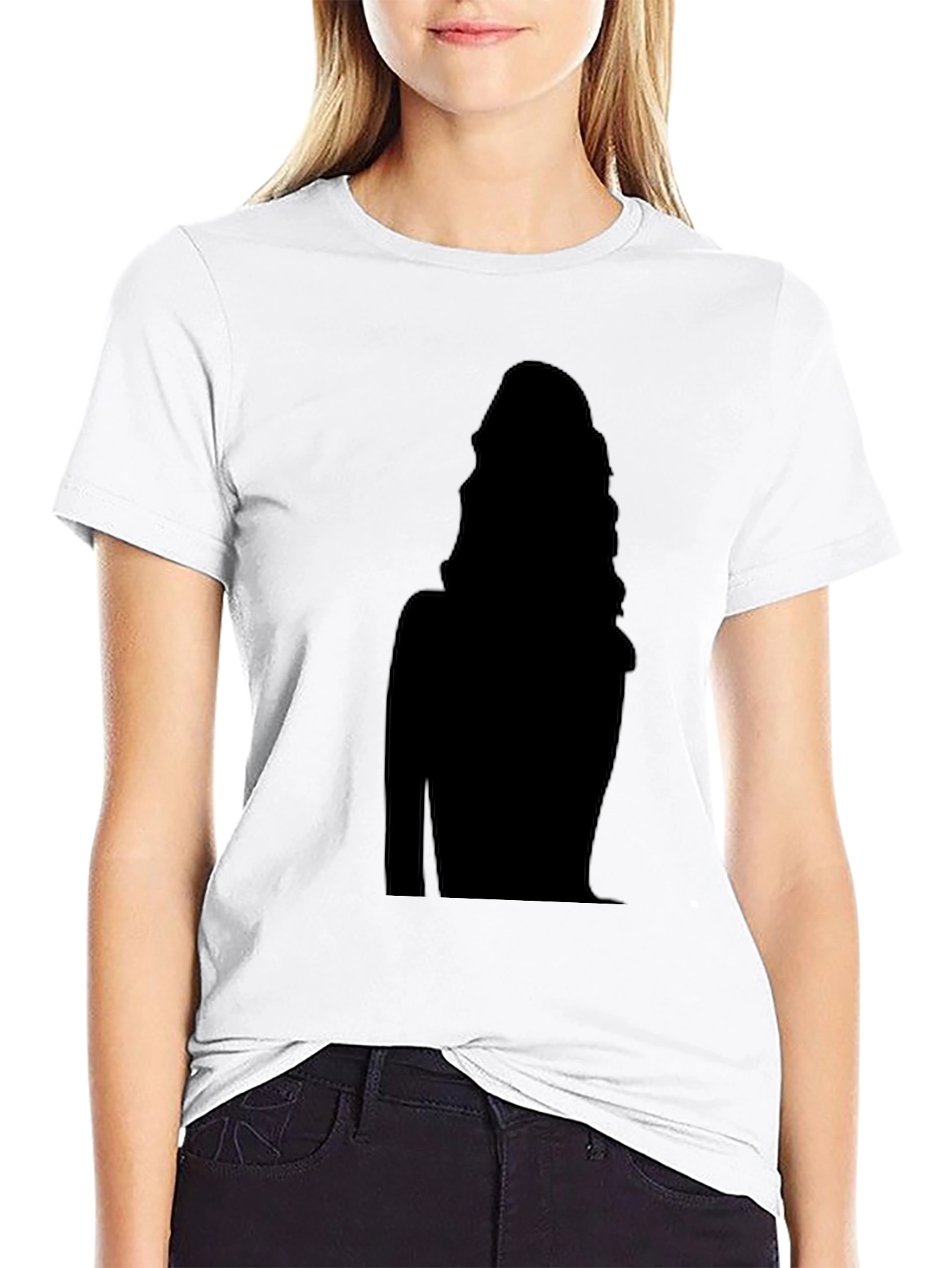 Black T-Shirt with Silhouette Design