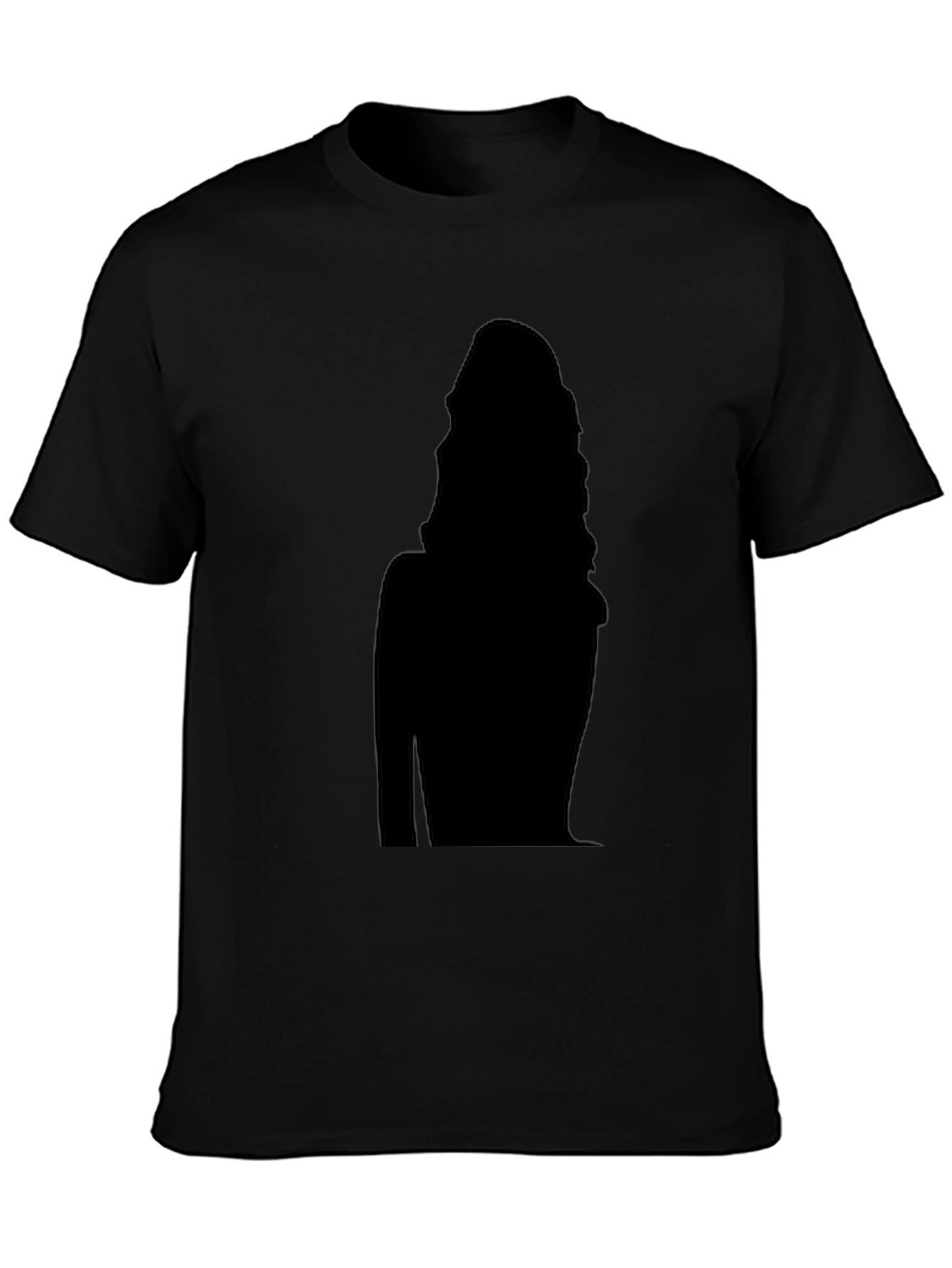 Black T-Shirt with Silhouette Design