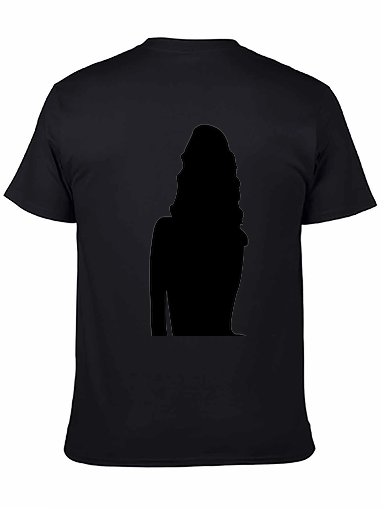 Black T-Shirt with Silhouette Design