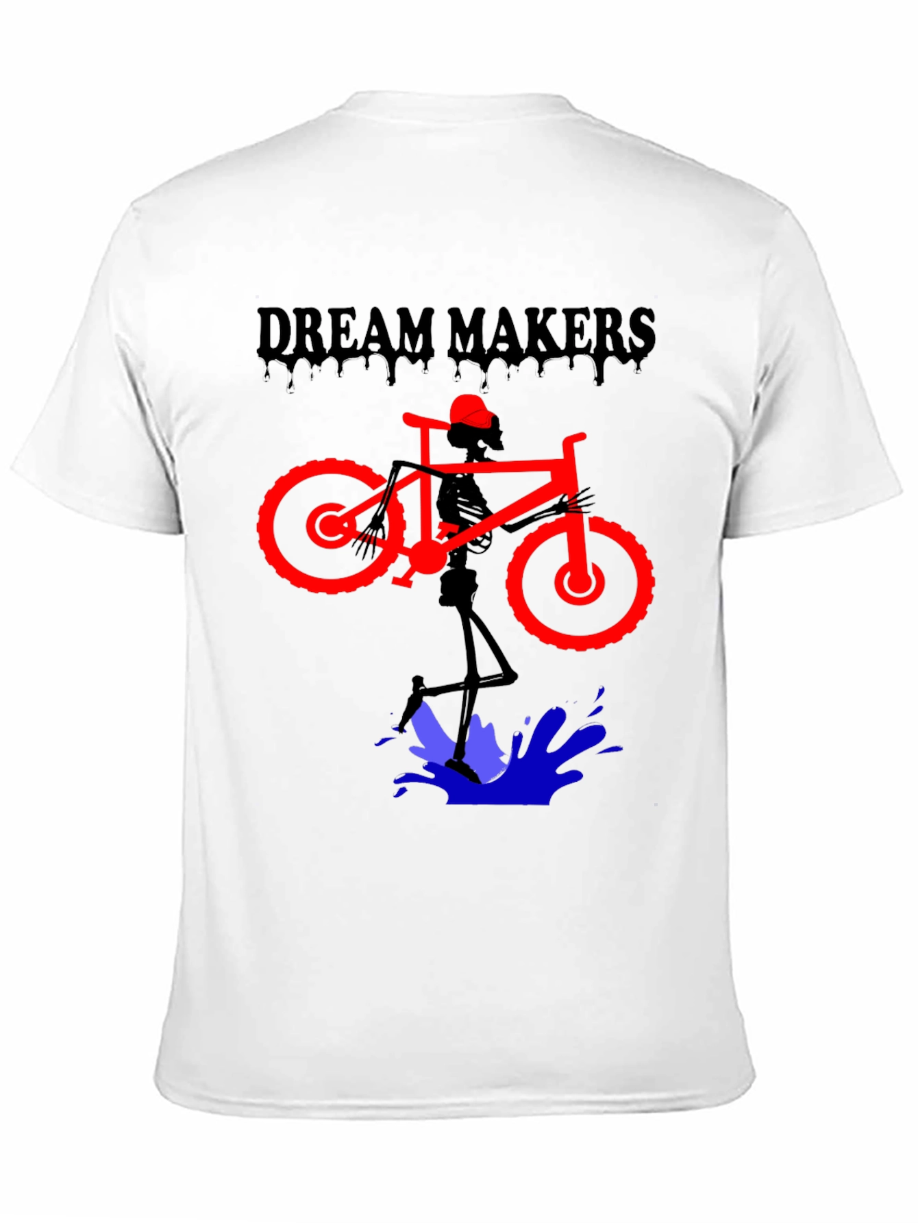 Dream Makers Skeleton Biker Graphic T-Shirt