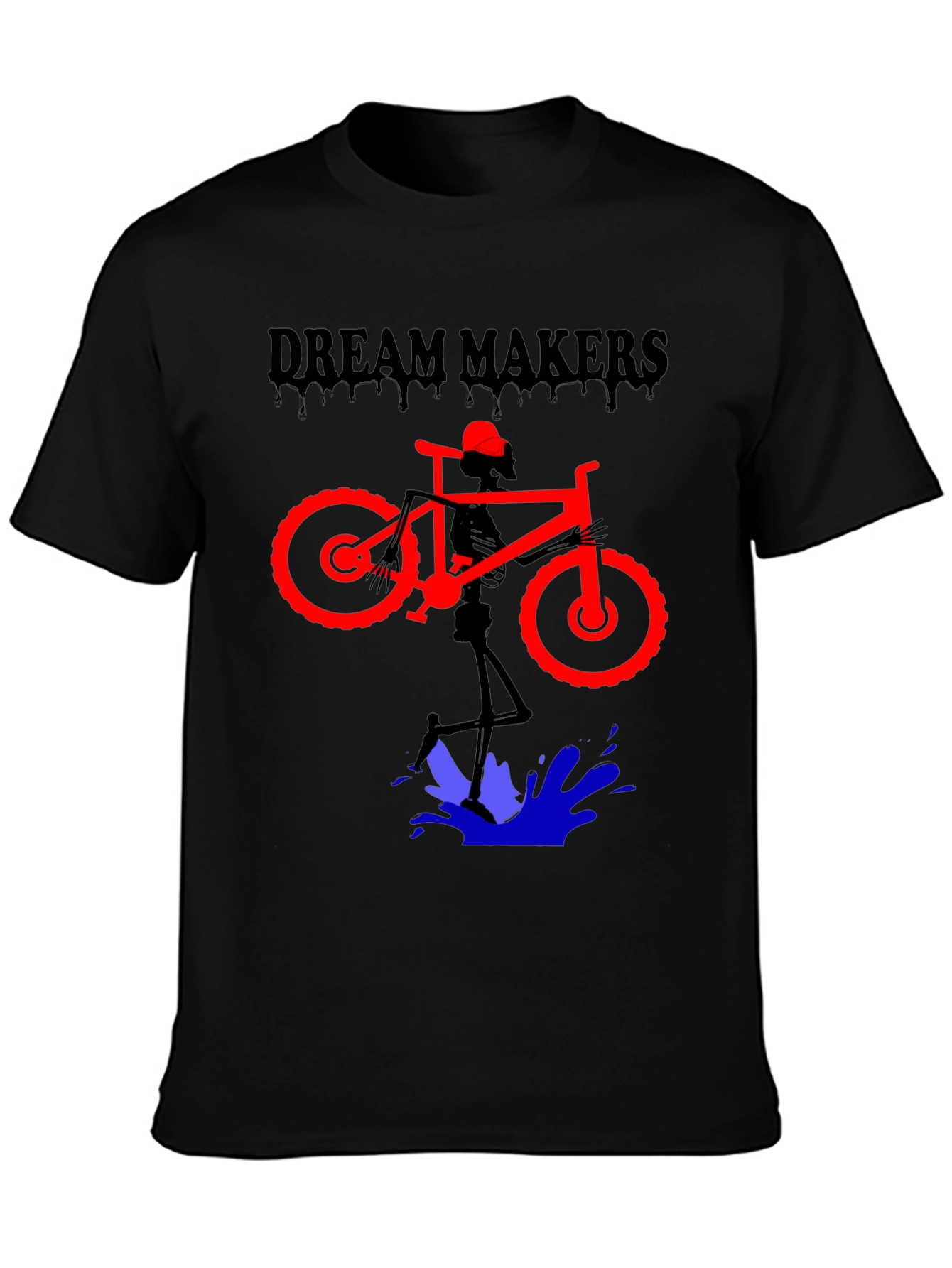 Dream Makers Skeleton Biker Graphic T-Shirt