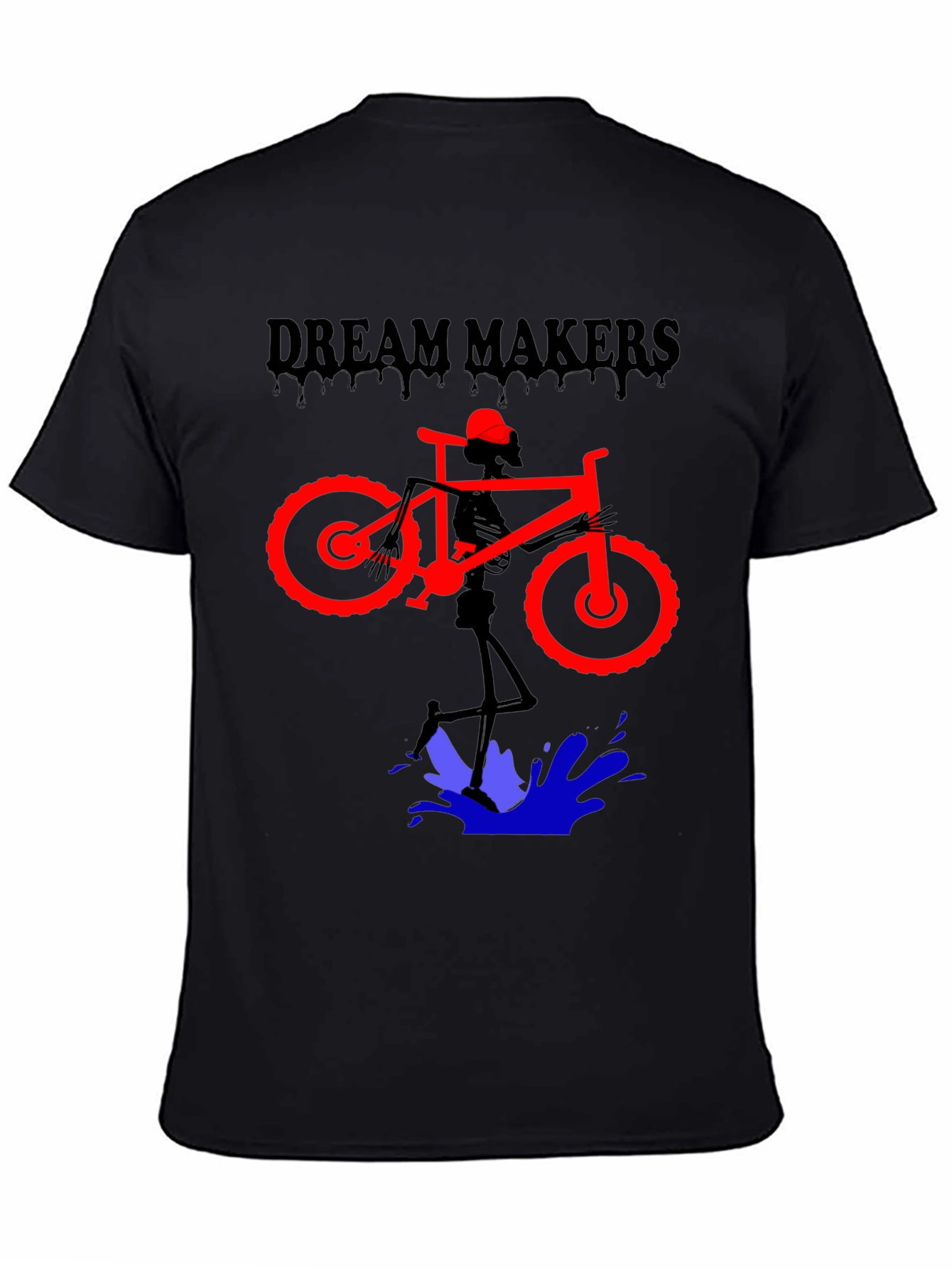Dream Makers Skeleton Biker Graphic T-Shirt