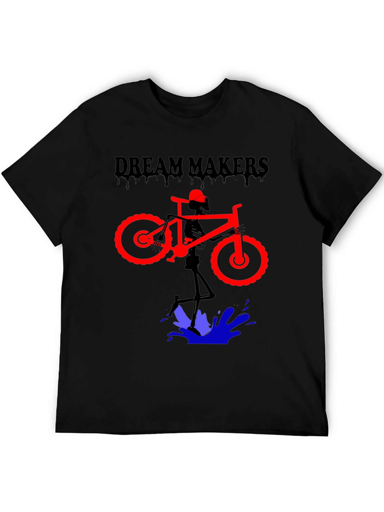 Dream Makers Skeleton Biker Graphic T-Shirt