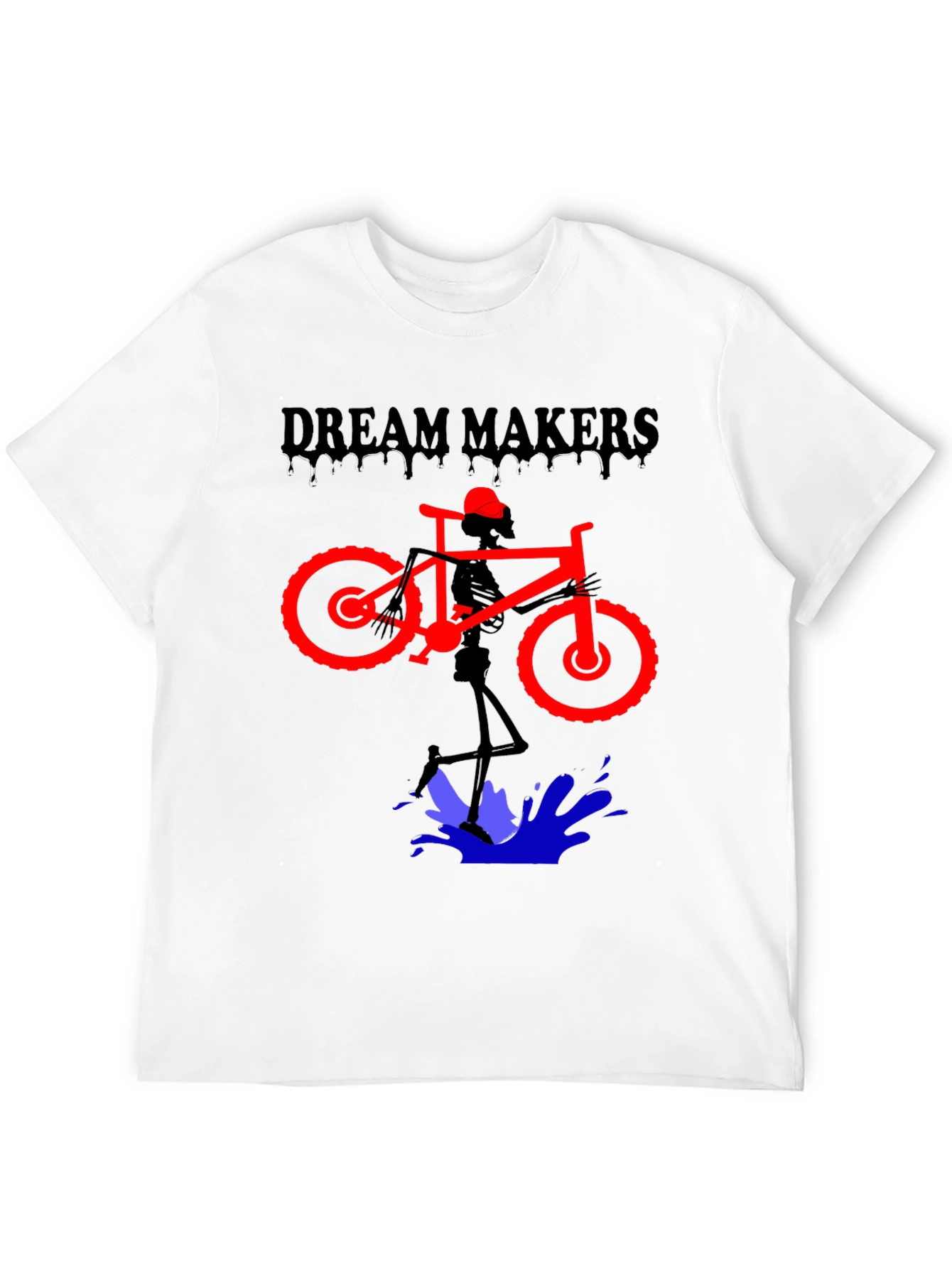 Dream Makers Skeleton Biker Graphic T-Shirt