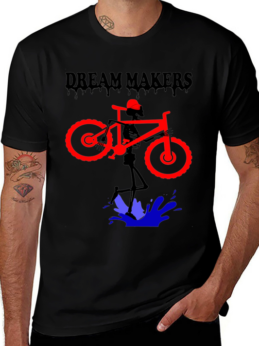 Dream Makers Skeleton Biker Graphic T-Shirt
