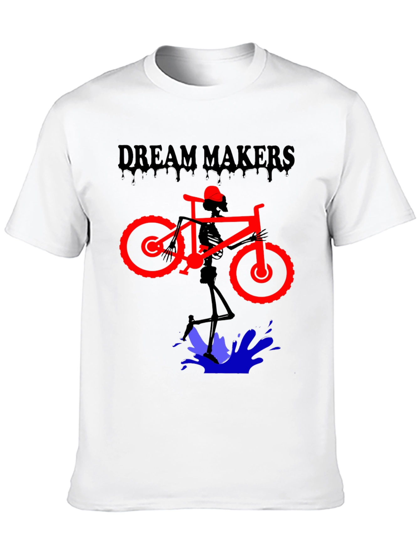 Dream Makers Skeleton Biker Graphic T-Shirt