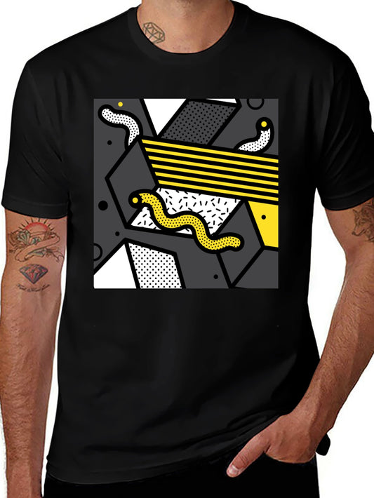 Abstract Graphic Print Crew Neck T-Shirt