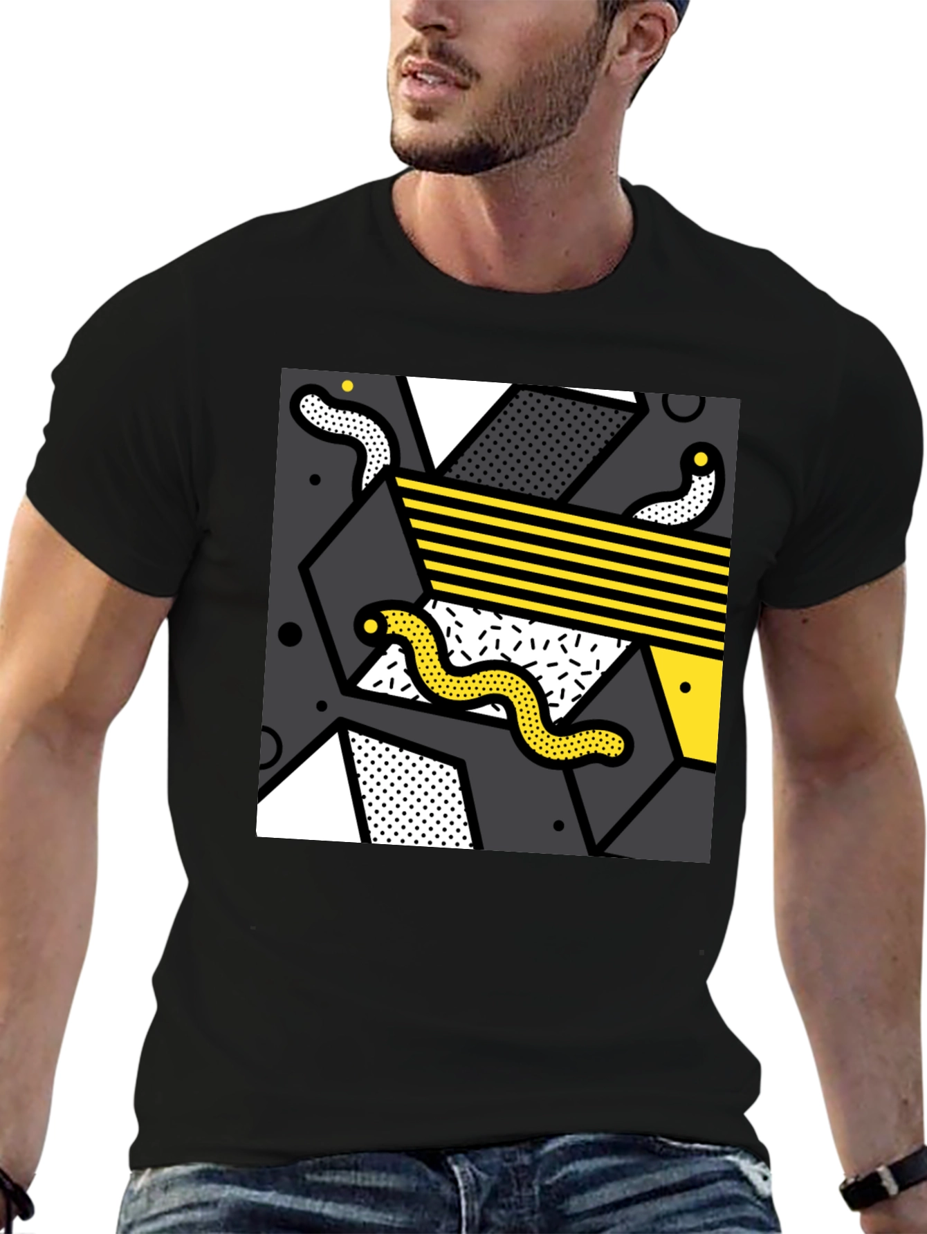 Abstract Graphic Print Crew Neck T-Shirt