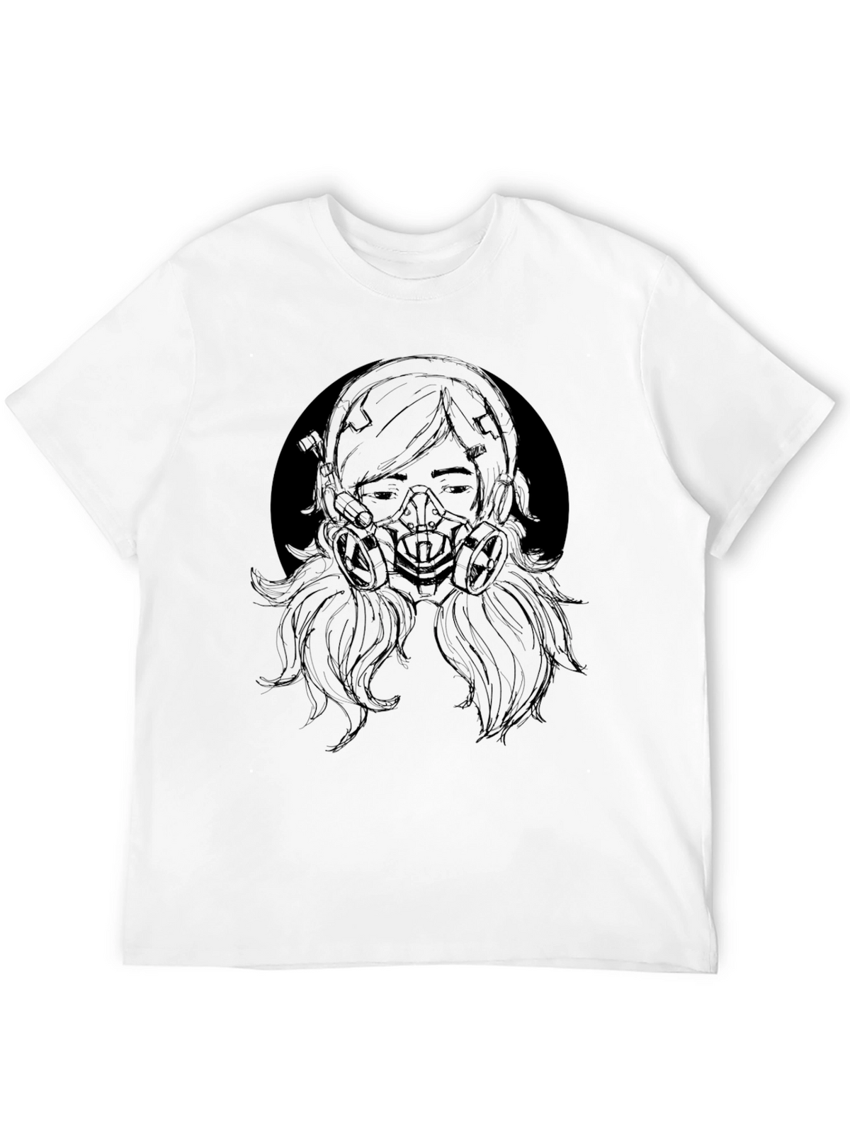 Gas Mask Girl Graphic Tee - Black T-Shirt